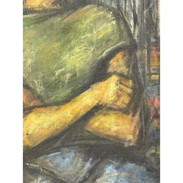 Mid 20th Century Large Luis Alvarez Mid-Century Portrait Oil Painting, Newly Framed For Sale - Image 5 of 8