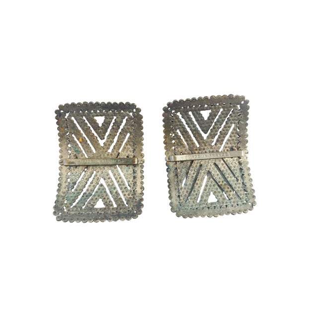 Indulge in luxury with these one-of-a-kind antique French steel cut shoe buckles, a coveted item for collectors and...