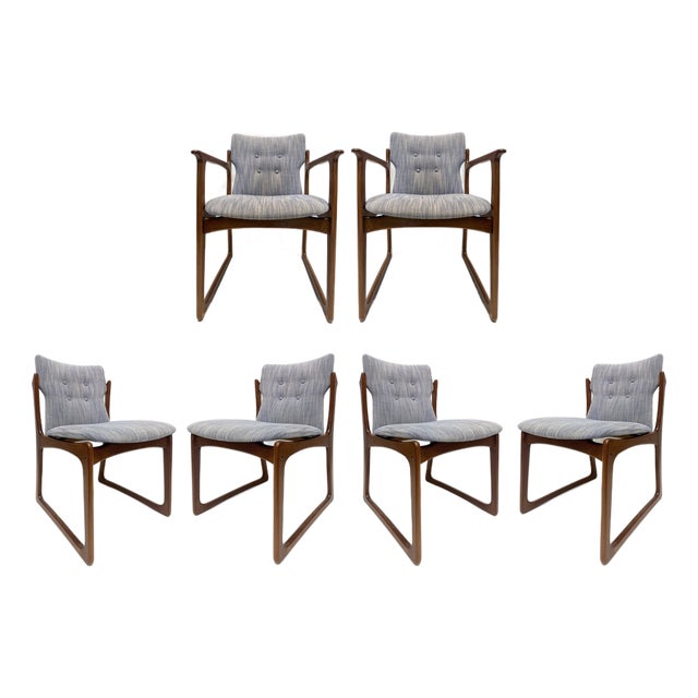 Vamdrup Stolefabrik Danish Modern Sculptural Dining Chairs, Set of 6 in Teak For Sale