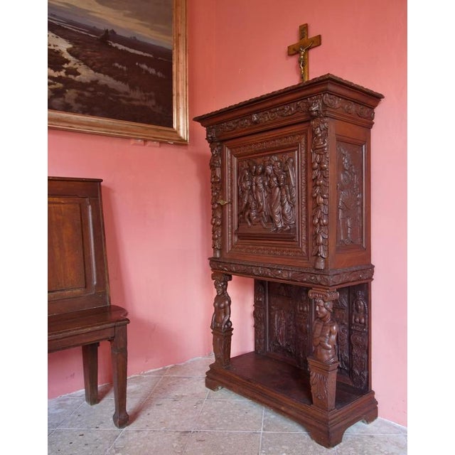 19th Century Renaissance Carved Credenza For Sale - Image 4 of 12