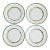 1990s Christofle PorcelainRuban Vert/Gold Knots 6.25" Bread Plates - Set of 4 Discontinued For Sale