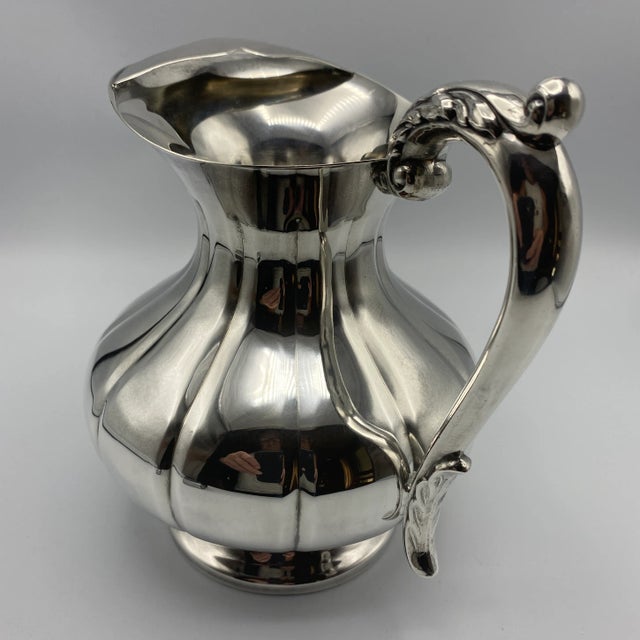 Silver Sheffield Silver Plated Pitcher With Ice Stop For Sale - Image 8 of 10