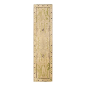 Splendid Ivory and Green Color With Chinoiserie Design Antique Chinese Mongolian Rug