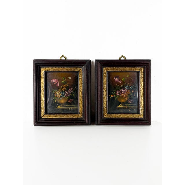 Still Life Composition, 1920s, Oil Painting on Copper, Set of 2 For Sale - Image 12 of 12