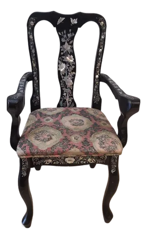 Antique Chinese Export Mother-of-Pearl Inlaid Armchair