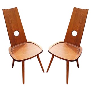 Set of Brutalist Side Chairs, 1970s For Sale