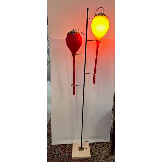 Floor Lamp with Red Lampshades from Stilnovo, 1950s For Sale - Image 17 of 17