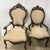 Pair of Turn of the Century Walnut Victorian His & Her Chairs. Highly carved, with beautiful detail. Newly upholstered....