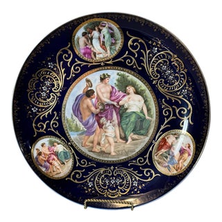 Antique Royal Vienna Figural Hand Painted & Gilt Porcelain Charger, Circa 1890 For Sale