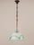 Elegant antique Murano glass pendant light, dating to the 1940s. Featuring opaline white glass with striking arsenic green...
