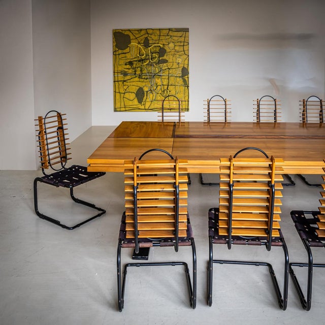 Conference Table with Chairs, Rome, 1960s, Set of 11 For Sale - Image 6 of 18