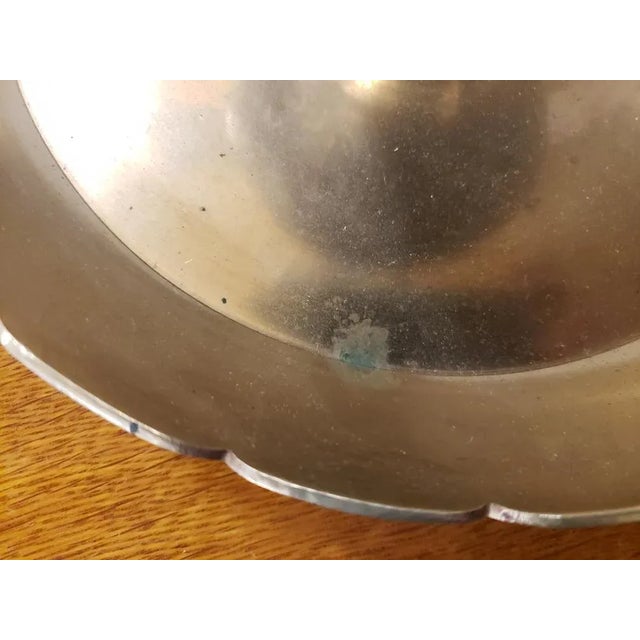 Brass Mid Century Brass Grape Pattern Chip and Dip Bowl For Sale - Image 8 of 9