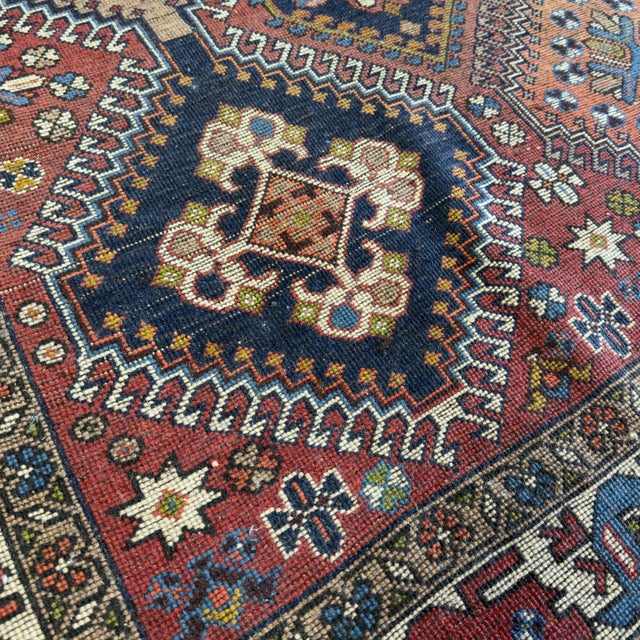 Textile Yalameh Rug with Geometric Diamonds Display For Sale - Image 7 of 11