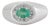 Emerald & Diamond Halo Statement Cocktail Ring in Sterling Silver, Size 7 For Sale