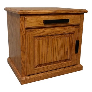 Handcrafted Oak Raised Panel Nightstand For Sale
