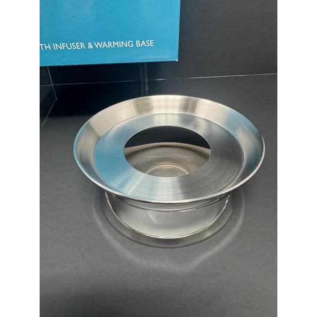 2010s Nambe Bulbo Teapot With Infuser & Warming Base by Lou Henry For Sale - Image 5 of 6