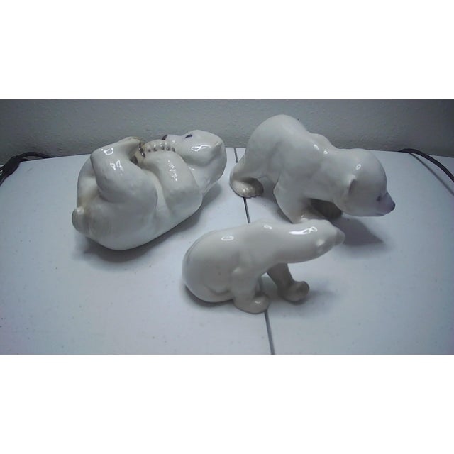 1960s Bing and Grondahl Copenhagen Polar Bear Family Set of 3 Super Rare For Sale - Image 5 of 6