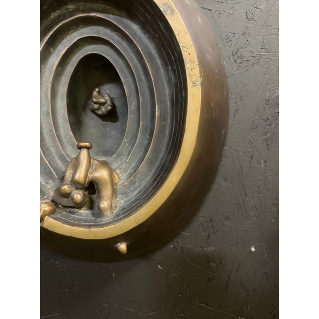 Bronze Abstract Bronze Wall Sculpture Signed by Divyendu Anand For Sale - Image 8 of 12