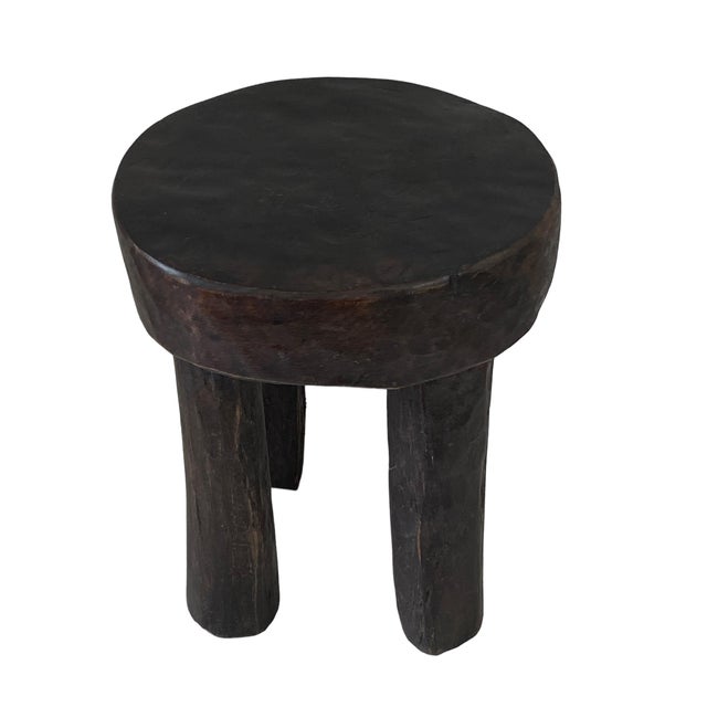 African Vintage African Carved Wood Milk Stool Hehe Gogo People Tanzania 10.5" H For Sale - Image 3 of 5