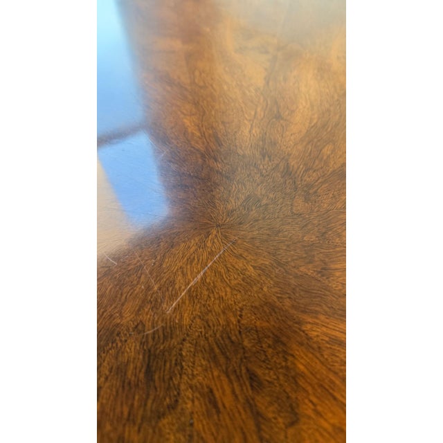 1990s Attributed to Ralph Lauren for Henredon Regency Style Inlaid 54” Round Dining Table For Sale - Image 9 of 11