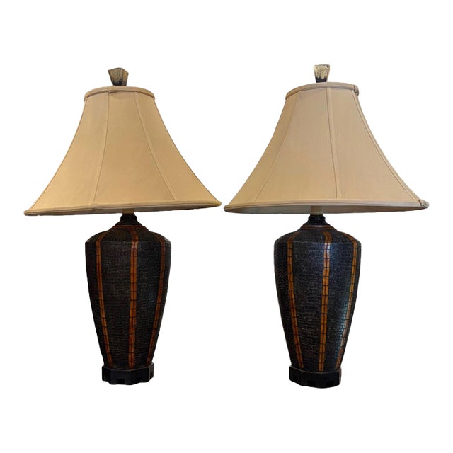Pair of Steer Horn and Bone Table Lamps For Sale