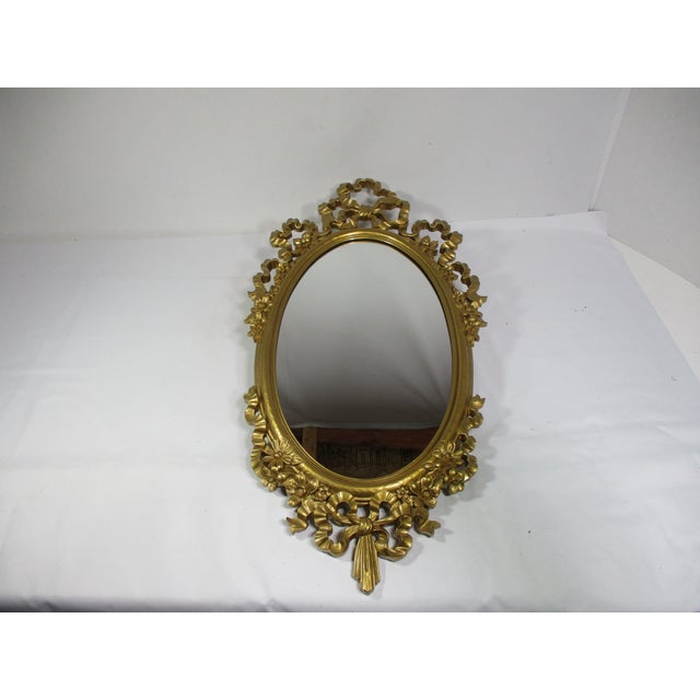 1960s Vintage Syroco Hollywood Regency Rococo Gold Mirror For Sale - Image 5 of 11
