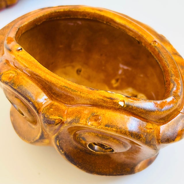 Ceramic Mid Century Pottery Owl Incense Holder For Sale - Image 7 of 8