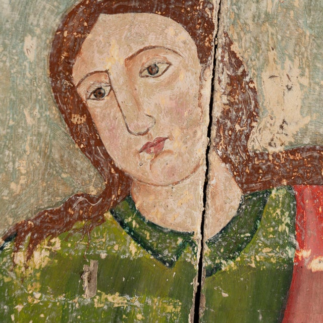 19th C. Original Oil on Wood Rustic Religious Painting of St.John the Evangelist For Sale - Image 6 of 13