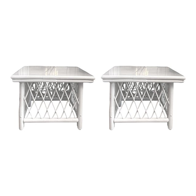 Diamond Rattan End Tables For Sale