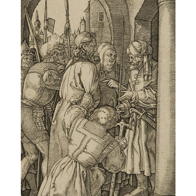 After Dürer, Christus vor Pilatus, 17th-Century, Copper on Paper For Sale - Image 3 of 4