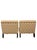 Traditional Pair of Petite Traditional Floral Upholstered Slipper Chairs With Brass Casters & Pillows For Sale - Image 3 of 8