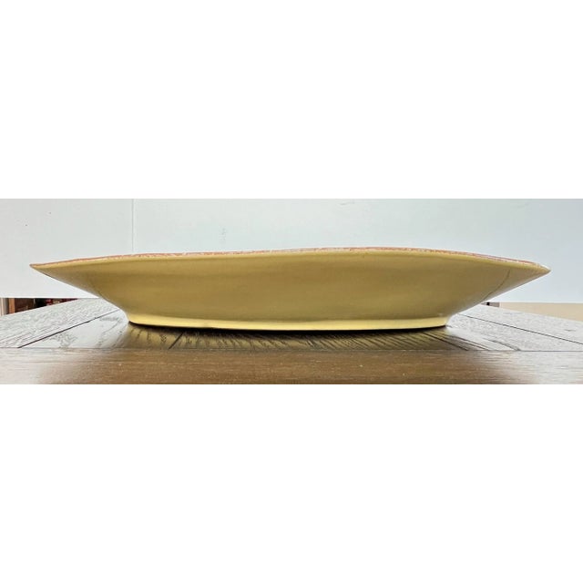 Cream Vintage Large 19.5" W Cream Modern Decorative Pottery Bowl for Entry or Coffee Table For Sale - Image 8 of 8