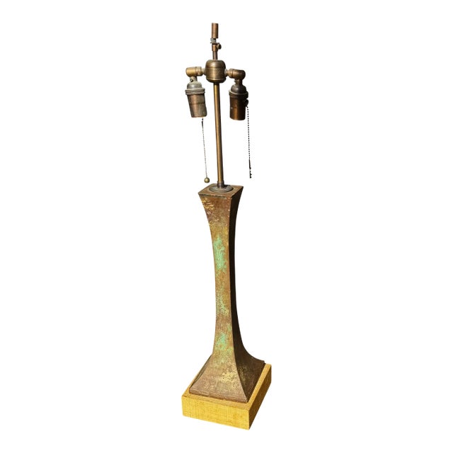 Mid Century Modern Stewart Ross James Patinated Bronze Table Lamp For Sale