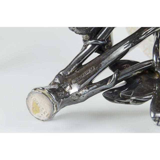 Silver Late 19th Century Silvered Epergnes With Cut Glass Bowls and Tops by Christofle - a Pair For Sale - Image 8 of 9