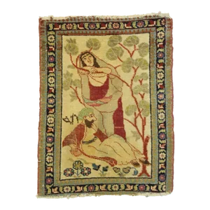 Antique Tabriz Pictorial Rug - 01'08 X 02'06