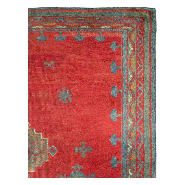 Rustic Galerie Shabab Collection Early 20th Century Handmade Turkish Oushak Gallery Rug in Red For Sale - Image 3 of 10