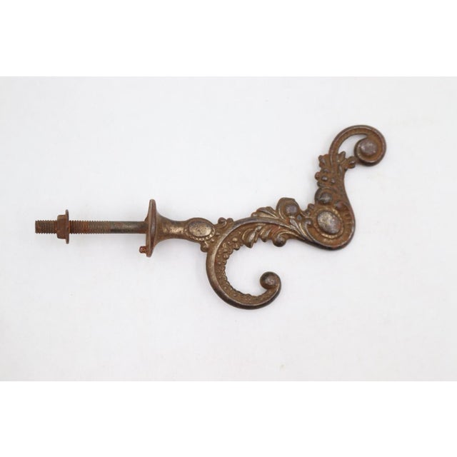 Antique Victorian Brass Plated Cast Iron Hall Tree Hook Set For Sale - Image 4 of 5