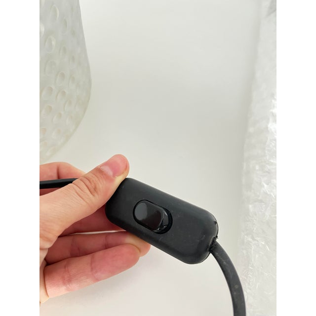 Mid-Century White Textured Glass Table Lamp from Peill & Putzler, Germany, 1970s For Sale - Image 6 of 16