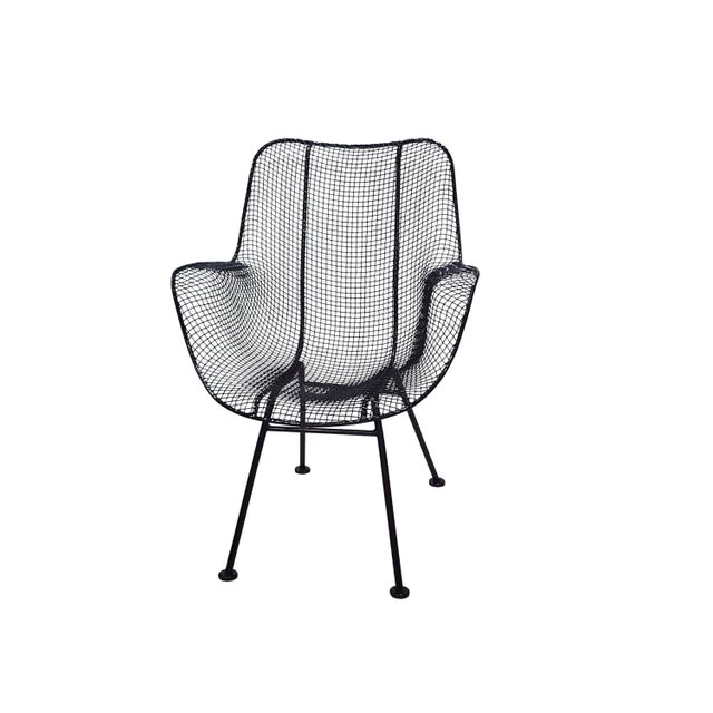 Metal 1950s Mid Century Russell Woodard "Sculptura" Wire Patio Armchair For Sale - Image 7 of 17