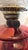 Antique Victorian Cranberry Glass Oil Lamp on Brass Corinthian Column, 1860 For Sale - Image 4 of 11
