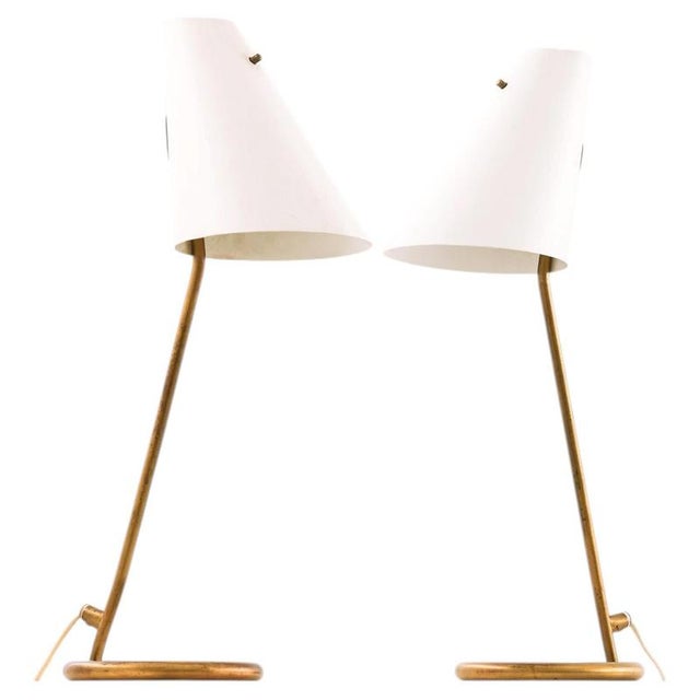 Table Lamps in Brass, Lacquer, and Metal from Hans-Agne Jakobsson, 1950s, Set of 2 For Sale - Image 9 of 9