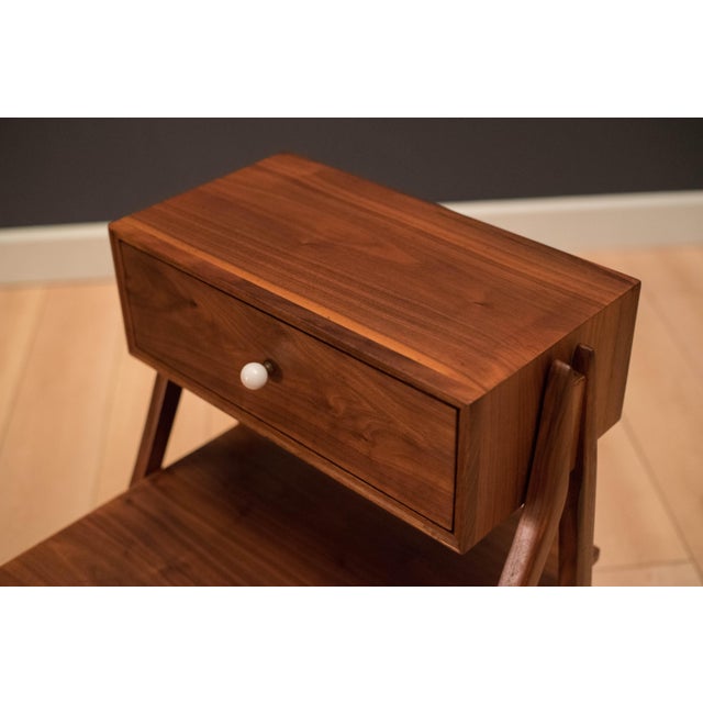 Mid Century Walnut Floating Nightstands By Drexel Declaration Chairish