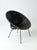 Black Mid Century Black Wicker Saucer Chair For Sale - Image 8 of 11