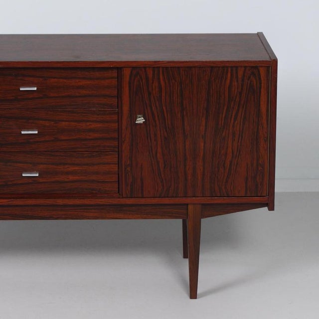 Brown Rosewood Sideboard with 3 Drawers and 2 Cabinets, Denmark, 1960s For Sale - Image 8 of 12