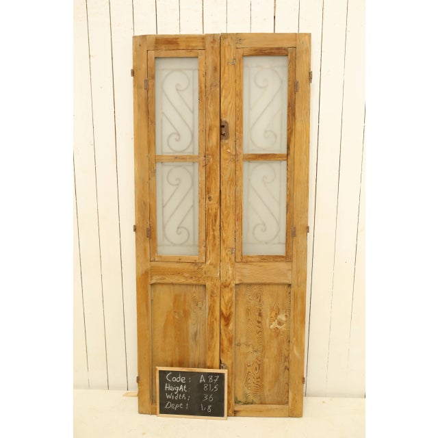 Late 19th Century Double French Doors With Metal/Glass - a Pair For Sale - Image 4 of 5