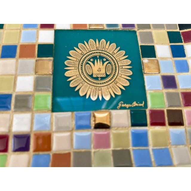 Metal Midcentury MCM Geoges Briard Mosaic Tray For Sale - Image 7 of 10