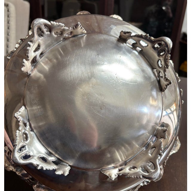 Vintage Reed & Barton Silver Plated Sheridan Footed Centerpiece Fruit Bowl/Fruit Bowl-11.25”x3.25” For Sale - Image 12 of 12