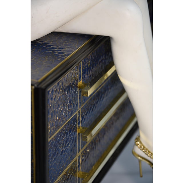 Contemporary Chest of Drawers in Sapphire Blue Murano Glass from Justfurnituress SRL For Sale - Image 3 of 17