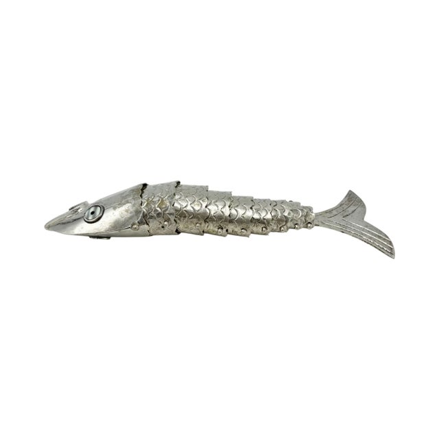 Metal Vintage Articulated Metal Fish Bottle Opener Nautical Barware For Sale - Image 7 of 11