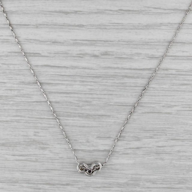 0.23ctw Diamond 3-Cluster Pendant Necklace 14k White Gold 18" Bar Links For Sale In Greensboro - Image 6 of 6